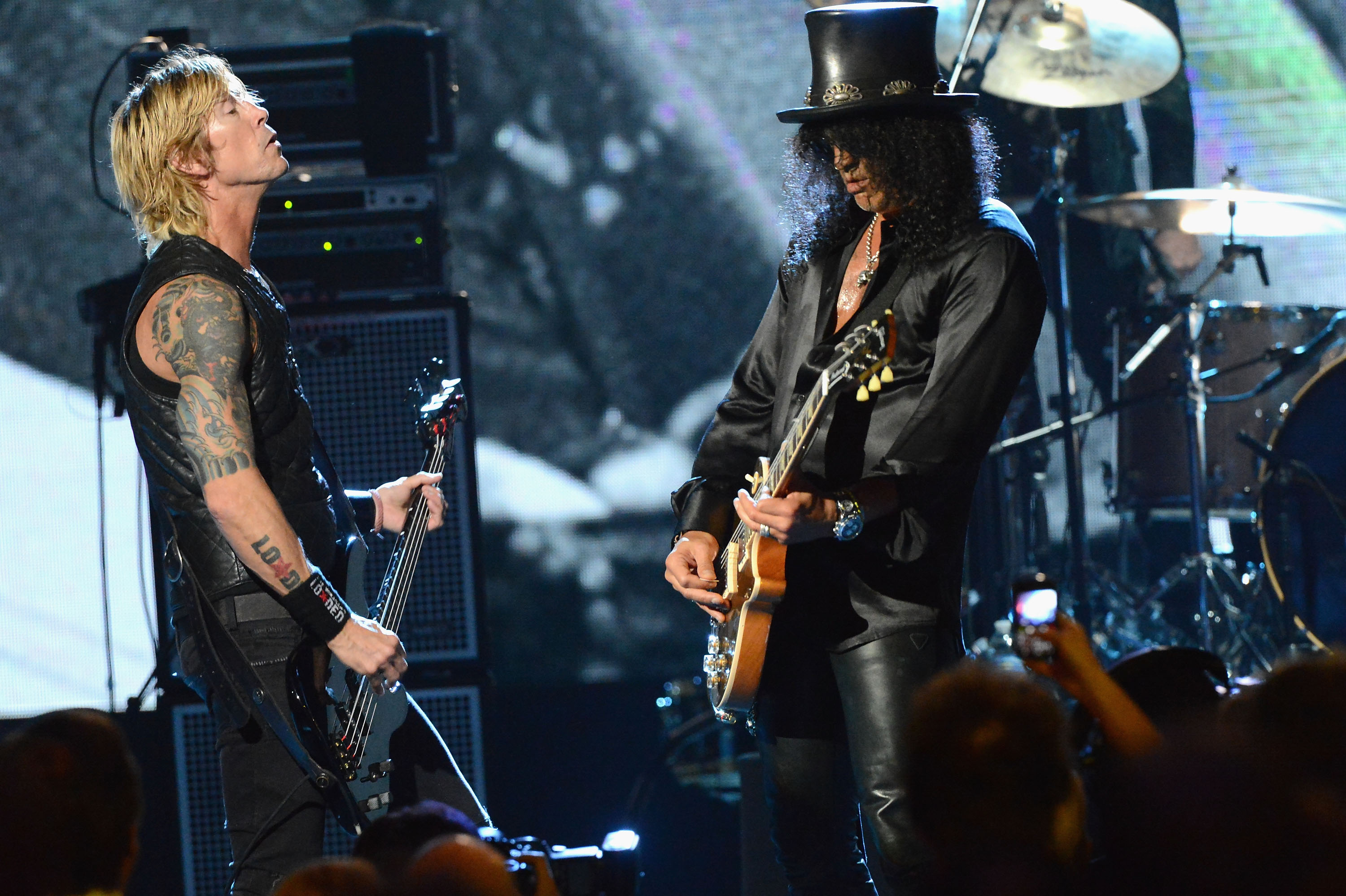 Traten in den vergangenen Jahren immer wieder mal gemeinsam auf: Duff McKagan und Slash, Gründungsmitglieder von Guns N'Roses