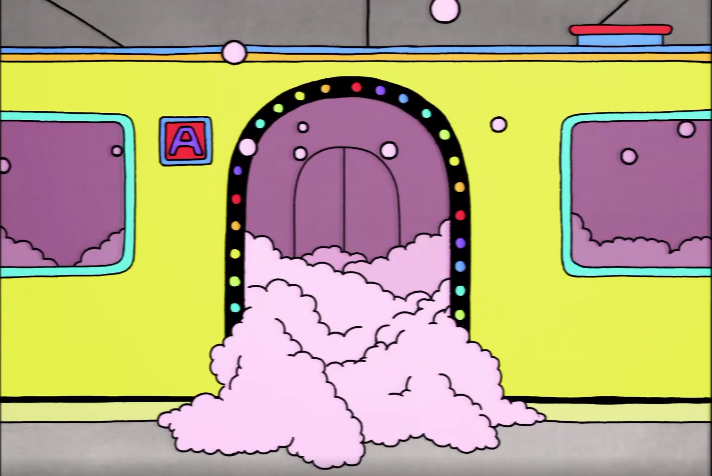 Bunte U-Bahn im Video zu „Subways“