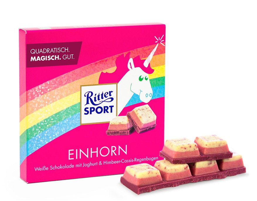 So sieht sie aus, die Glitzerschoki von Ritter Sport.