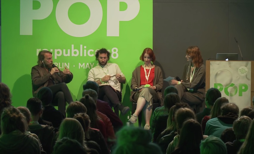 Diskutierten auf der re:publica 2018 über Weiblichkeit und Popmusik: Jens Balzer, Steffen Greiner, Annett Scheffel und Ariana Zustra