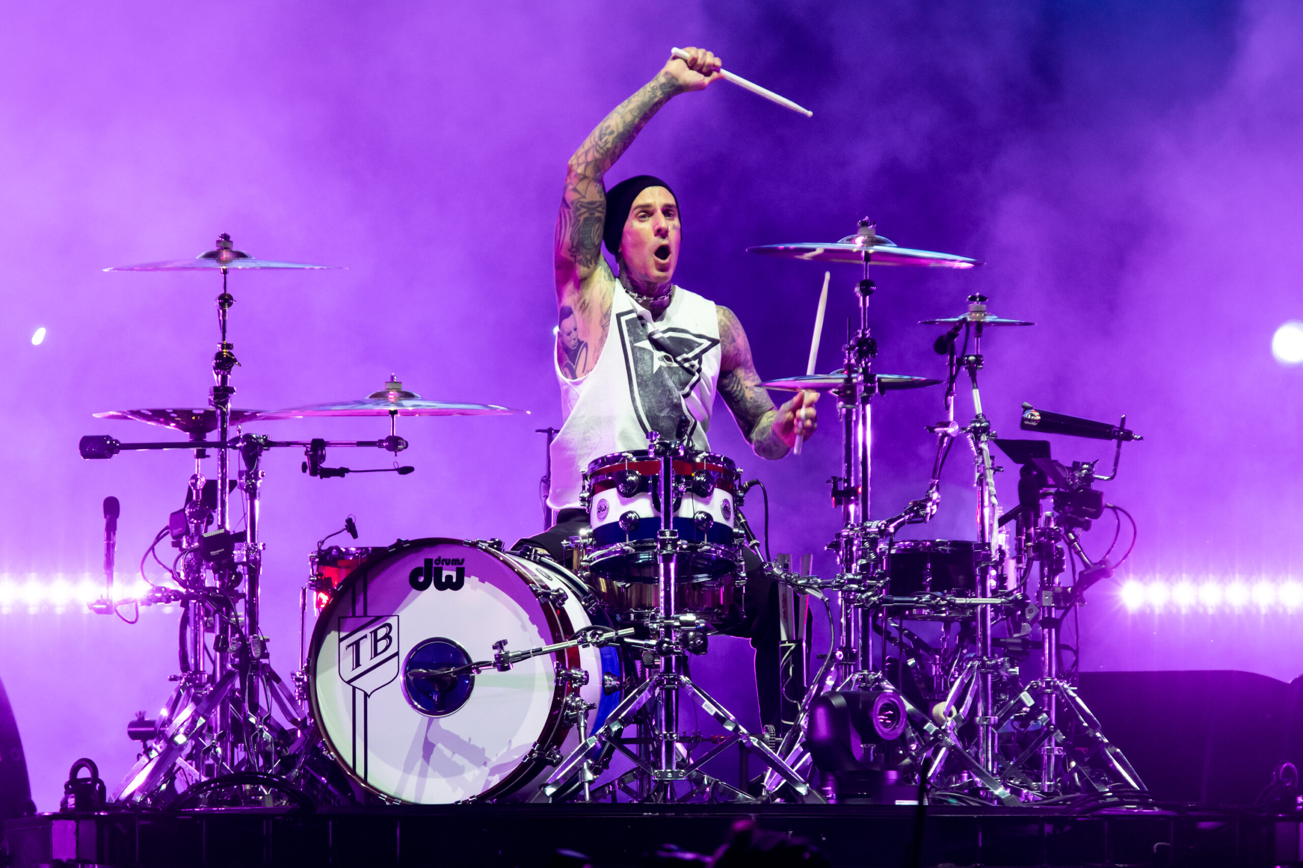 Travis Barker von Blink-182 live beim Lollapalooza at Grant Park in Chicago 2024