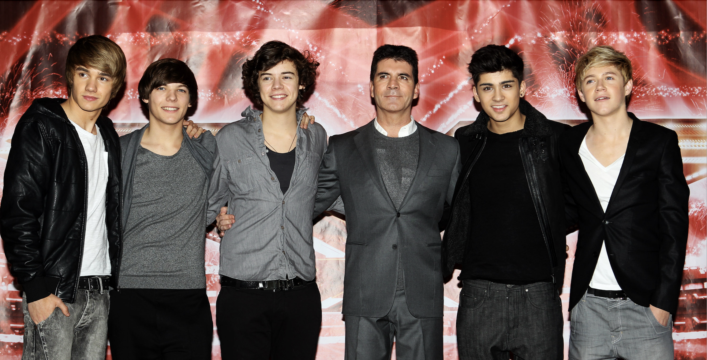 Simon Cowell mit One Direction, 2010.