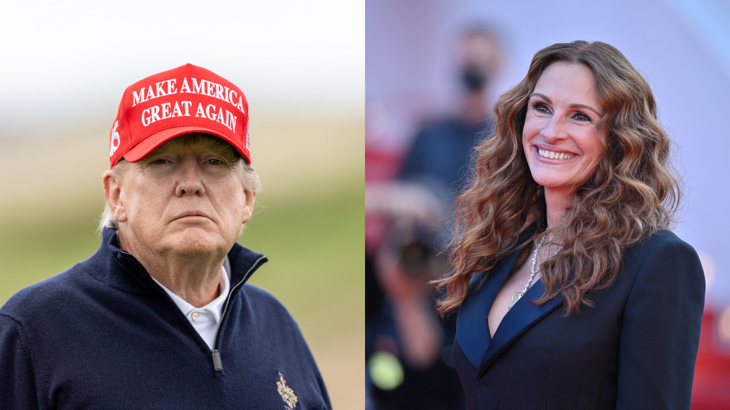 Donald Trump (l.) / Julia Roberts (r.)