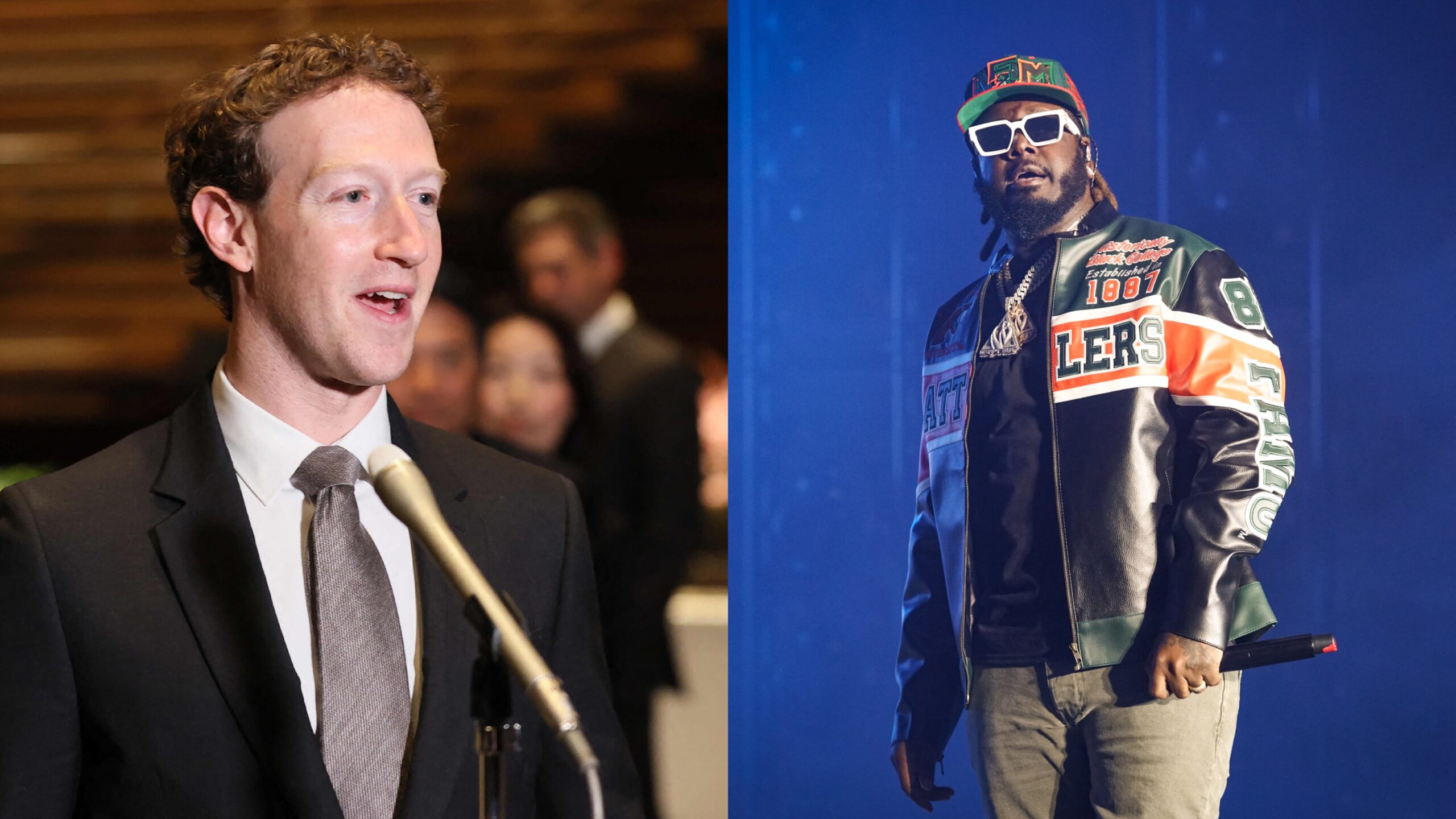 Mark Zuckerberg (l.) / T-Pain (r.)